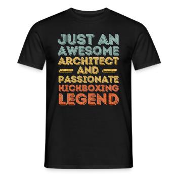 Architekt Kickboxen retro - Männer T-Shirt - Schwarz - Vorne - AI Model Male 178 light (178cm)