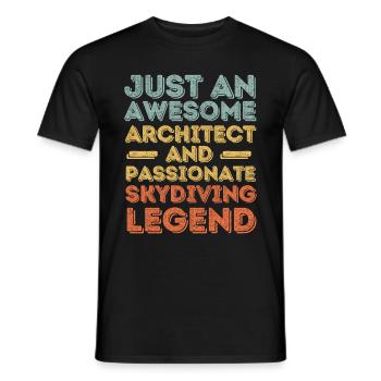 Architecte parachutisme rétro - T-shirt homme - noir - Devant - AI Model Male 178 light (178cm)