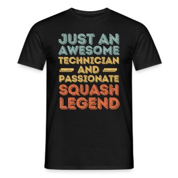 Technician Squash retro - Men's T-Shirt - black - Front - AI Model Male 178 light (178cm)
