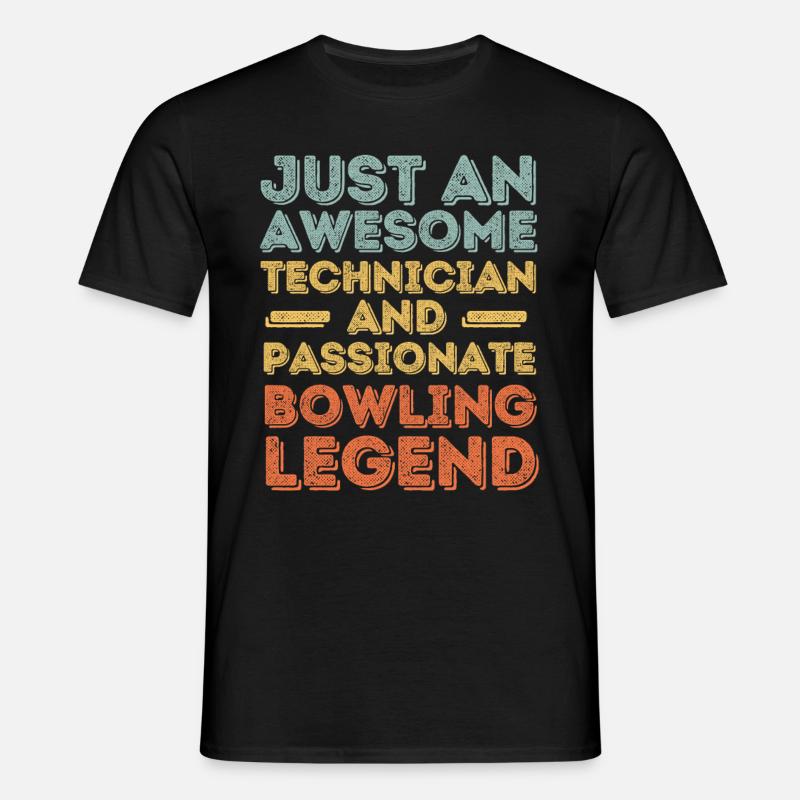 Techniker Bowling retro - Männer T-Shirt - Schwarz