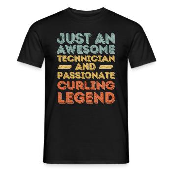Techniker Curling retro - Männer T-Shirt - Schwarz - Vorne - AI Model Male 178 light (178cm)