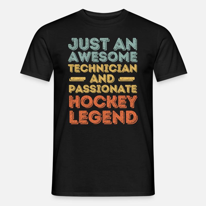 Techniker Hockey retro - Männer T-Shirt - Schwarz