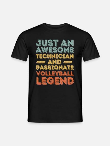 Technician Volleyball retro - Men's T-Shirt - black