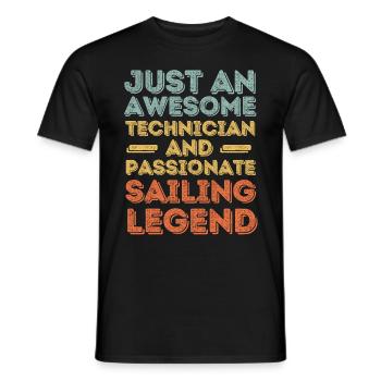 Techniker Segeln retro - Männer T-Shirt - Schwarz - Vorne - AI Model Male 178 light (178cm)