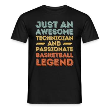 Techniker Basketball retro - Männer T-Shirt - Schwarz - Vorne - AI Model Male 178 light (178cm)