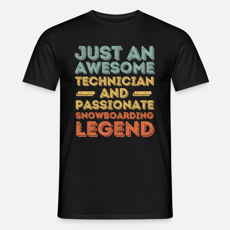 Techniker Snowboard retro - Männer T-Shirt - Schwarz