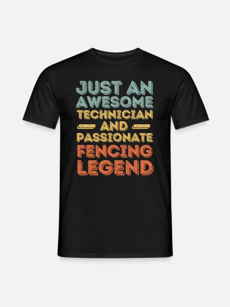 Technician fencing retro - Men's T-Shirt - black