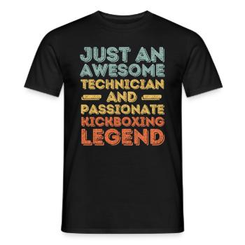 Techniker Kickboxen retro - Männer T-Shirt - Schwarz - Vorne - AI Model Male 178 light (178cm)