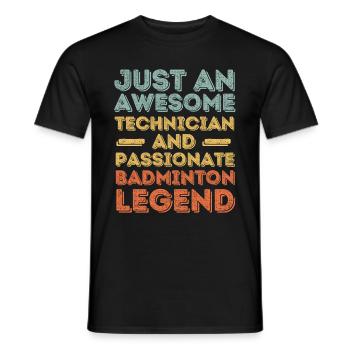 Techniker Badminton retro - Männer T-Shirt - Schwarz - Vorne - AI Model Male 178 light (178cm)