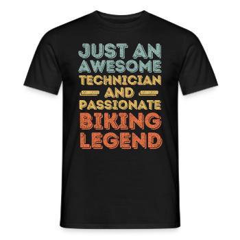 Techniker Radfahren retro - Männer T-Shirt - Schwarz - Vorne - AI Model Male 178 light (178cm)
