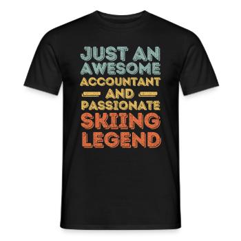 Buchhalter Ski retro - Männer T-Shirt - Schwarz - Vorne - AI Model Male 178 light (178cm)