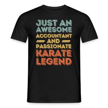 Buchhalter Karate retro - Männer T-Shirt - Schwarz - Vorne - AI Model Male 178 light (178cm)