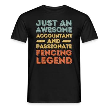 Buchhalter Fechten retro - Männer T-Shirt - Schwarz - Vorne - AI Model Male 178 light (178cm)