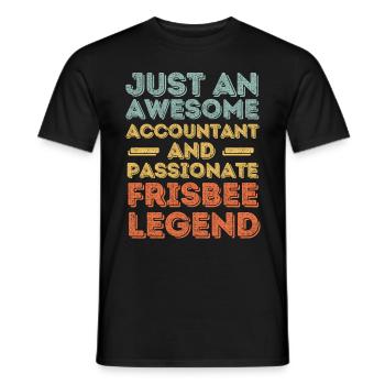 Comptable Frisbee rétro - T-shirt homme - noir - Devant - AI Model Male 178 light (178cm)