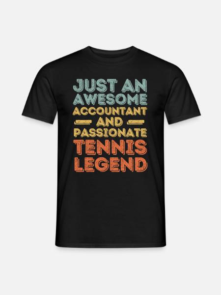 Accountant Tennis retro - Men's T-Shirt - black