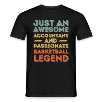 Buchhalter Basketball retro - Männer T-Shirt - Schwarz - Vorne - AI Model Male 178 light (178cm)