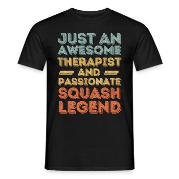 Therapist Squash retro - Men's T-Shirt - black - Front - AI Model Male 178 light (178cm)