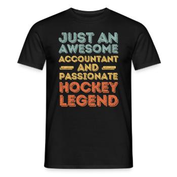 Comptable hockey rétro - T-shirt homme - noir - Devant - AI Model Male 178 light (178cm)