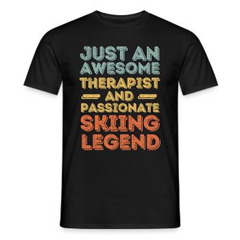 Therapeut Ski retro - Männer T-Shirt - Schwarz - Vorne - AI Model Male 178 light (178cm)