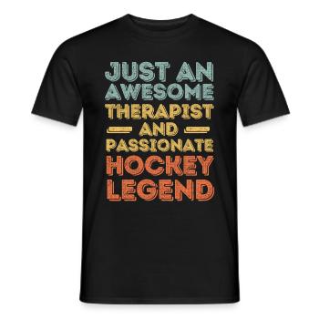 Thérapeute Hockey rétro - T-shirt homme - noir - Devant - AI Model Male 178 light (178cm)