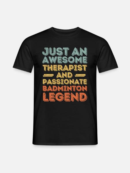 Therapeut Badminton retro - Männer T-Shirt - Schwarz