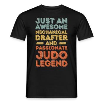 Technical draughtsman Judo retro - Men's T-Shirt - black - Front - AI Model Male 178 light (178cm)