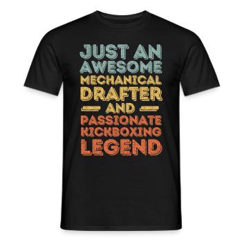 Technischer-Zeichner Kickboxen retro - Männer T-Shirt - Schwarz - Vorne - AI Model Male 178 light (178cm)