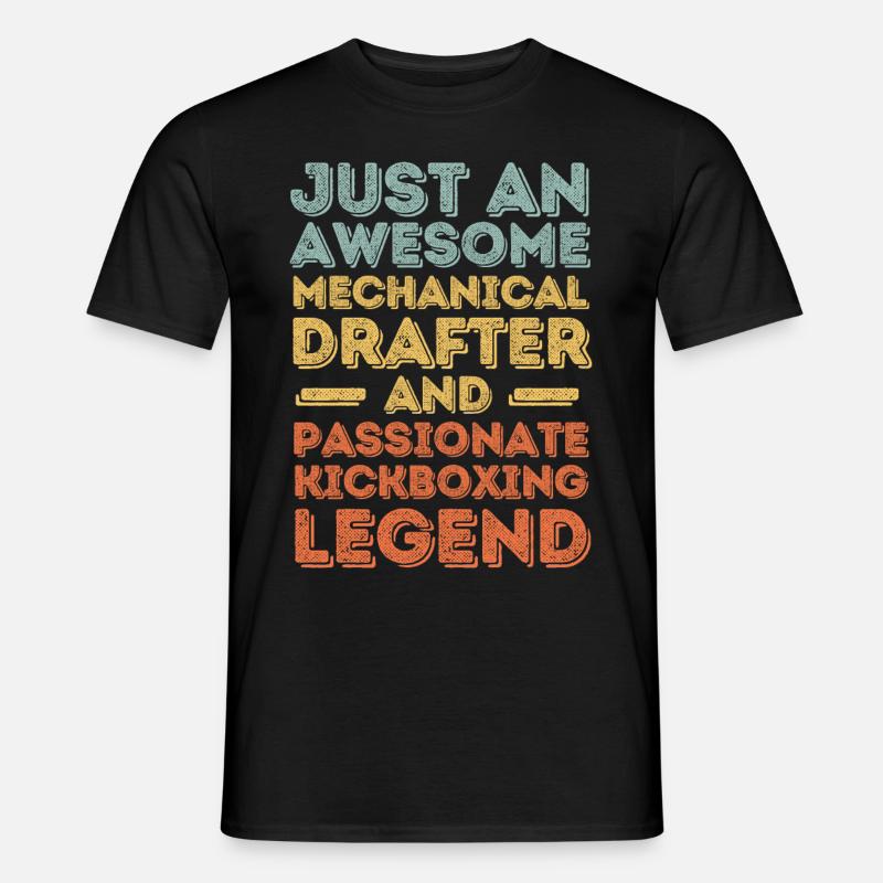 Technischer-Zeichner Kickboxen retro - Männer T-Shirt - Schwarz