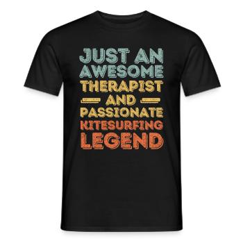 Thérapeute Kitesurf rétro - T-shirt homme - noir - Devant - AI Model Male 178 light (178cm)