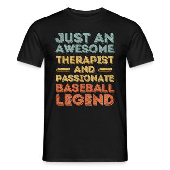 Therapeut Baseball retro - Männer T-Shirt - Schwarz - Vorne - AI Model Male 178 light (178cm)