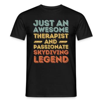 Thérapeute Parachutisme rétro - T-shirt homme - noir - Devant - AI Model Male 178 light (178cm)