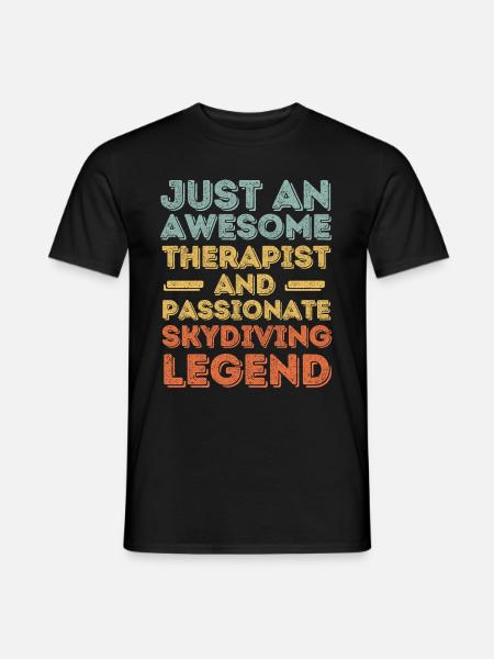 Therapist Skydiving retro - Men's T-Shirt - black