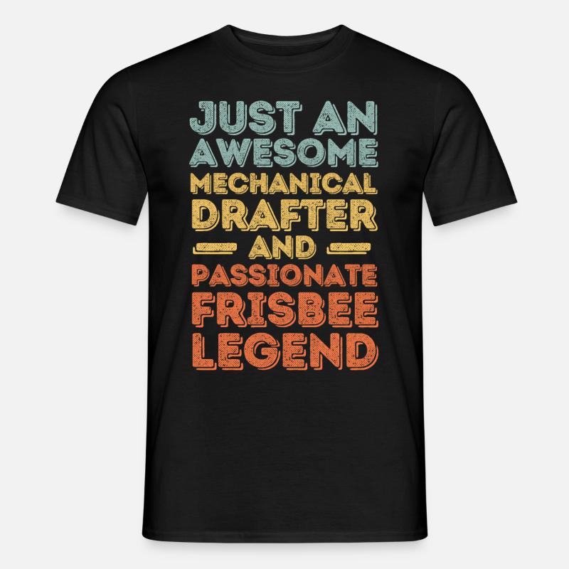 Technischer-Zeichner Frisbee retro - Männer T-Shirt - Schwarz