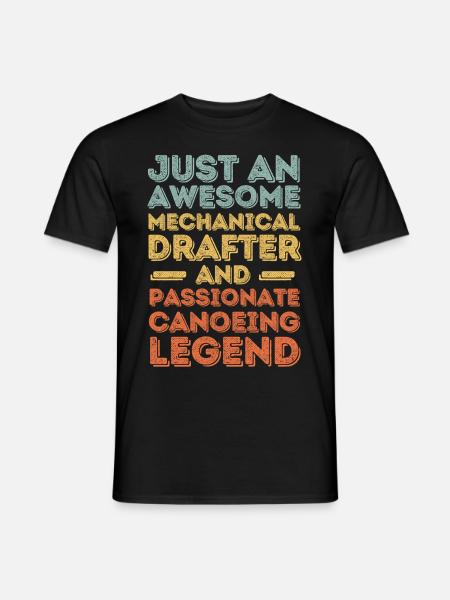 Technical draughtsman canoe retro - Men's T-Shirt - black