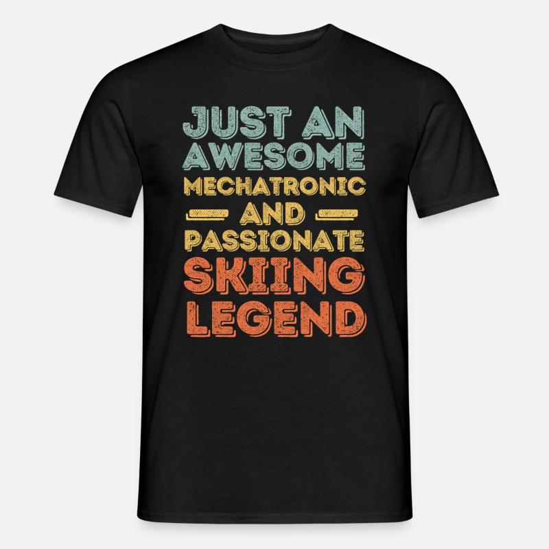Mechatroniker Ski retro - Männer T-Shirt - Schwarz