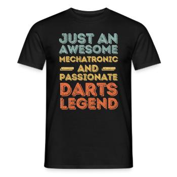 Mechatronics Darts retro - Men's T-Shirt - black - Front - AI Model Male 178 light (178cm)