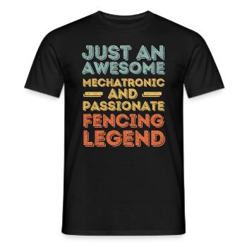 Mechatronics Fencing retro - Men's T-Shirt - black - Front - AI Model Male 178 light (178cm)