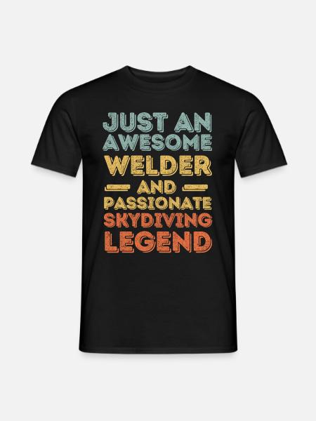 Welder skydiving retro - Men's T-Shirt - black