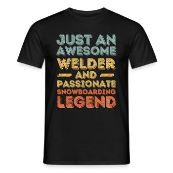 Schweißer Snowboarden retro - Männer T-Shirt - Schwarz - Vorne - AI Model Male 178 light (178cm)