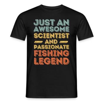 Wissenschaftler Angeln retro - Männer T-Shirt - Schwarz - Vorne - AI Model Male 178 light (178cm)