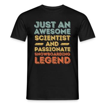 Wissenschaftler Snowboarden retro - Männer T-Shirt - Schwarz - Vorne - AI Model Male 178 light (178cm)