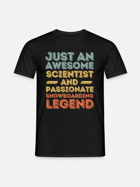 Scientist Snowboarding retro - Men's T-Shirt - black