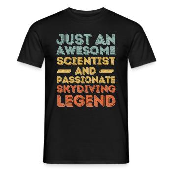 Scientifiques Parachutisme rétro - T-shirt homme - noir - Devant - AI Model Male 178 light (178cm)