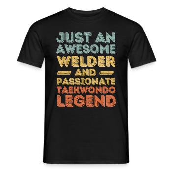 Schweißer Taekwondo retro - Männer T-Shirt - Schwarz - Vorne - AI Model Male 178 light (178cm)