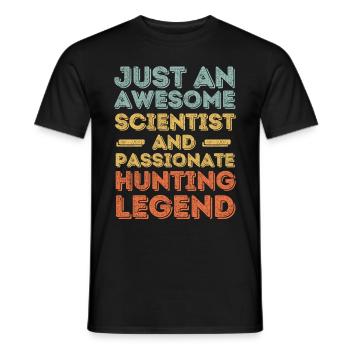 Scientists hunting retro - Men's T-Shirt - black - Front - AI Model Male 178 light (178cm)