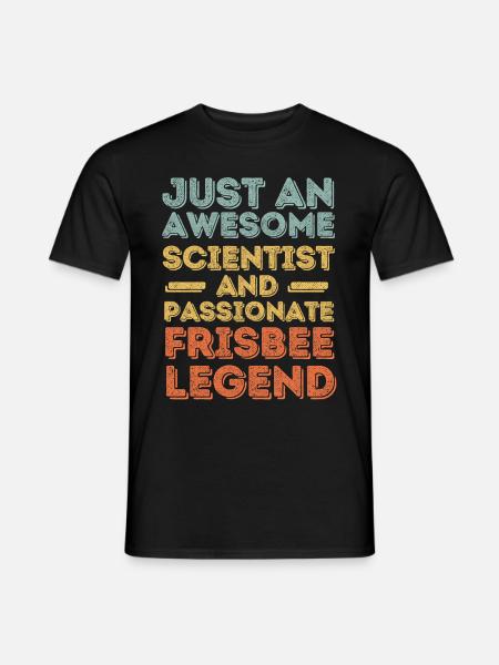 Scientist Frisbee retro - Men's T-Shirt - black