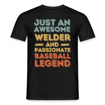 Schweißer Baseball retro - Männer T-Shirt - Schwarz - Vorne - AI Model Male 178 light (178cm)