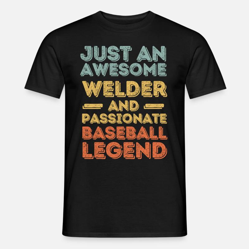Schweißer Baseball retro - Männer T-Shirt - Schwarz
