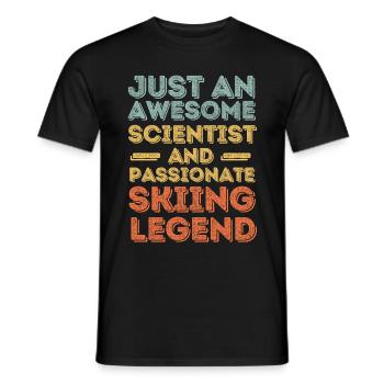 Wissenschaftler Ski fahren retro - Männer T-Shirt - Schwarz - Vorne - AI Model Male 178 light (178cm)