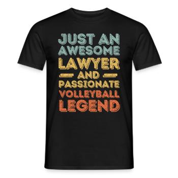 Anwalt Volleyball retro - Männer T-Shirt - Schwarz - Vorne - AI Model Male 178 light (178cm)